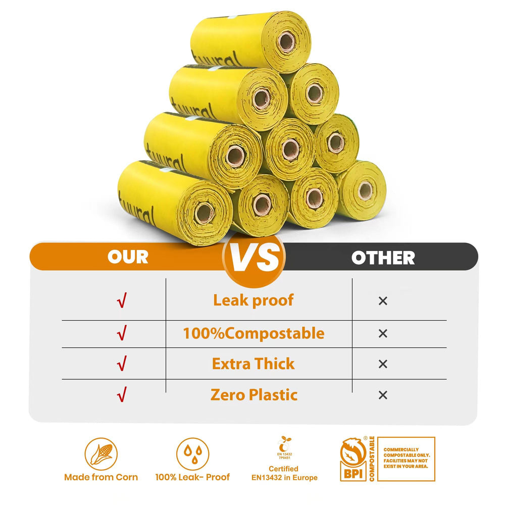 Ensemble Natuural 270 sacs, 18 rouleaux, solution économique pour grands besoins.