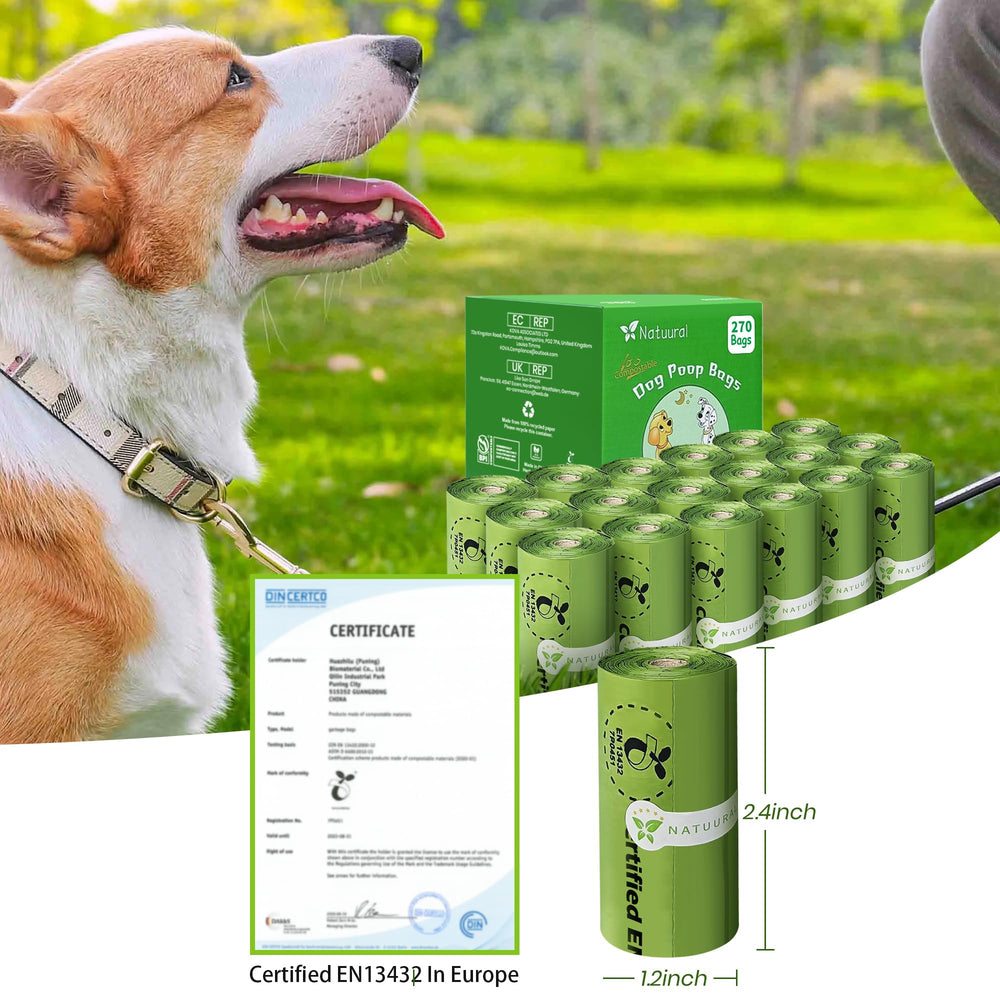 Natuural sacs étanches et résistants pour déchets canins lors des sorties.
