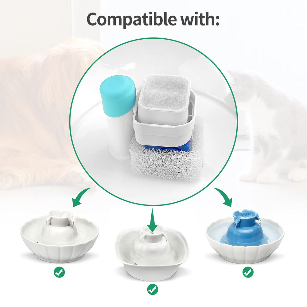 NautyPaws mousse-filtre pour fontaine chat ceramique capture débris et protège la pompe.