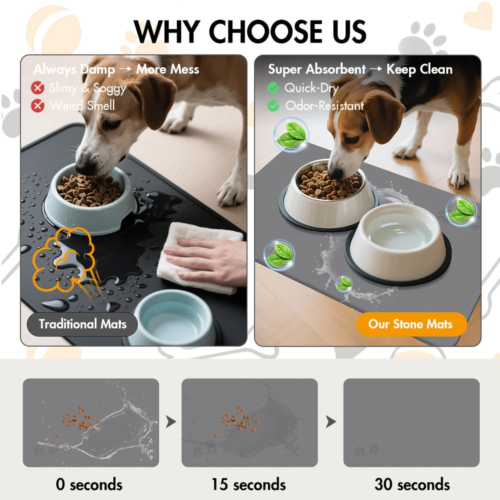 NAVKONY tapis-base-antiderapante offre stabilité pendant le repas des animaux.
