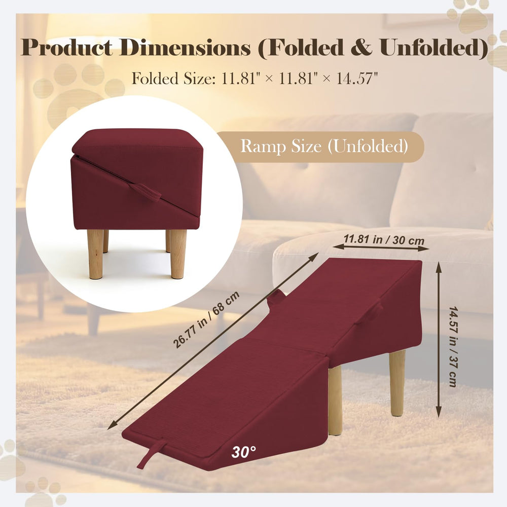 Rampe nawakol 2-en-1 pliable, idéale pour espaces réduits et rangement.