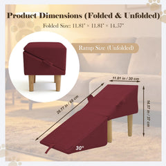 Rampe nawakol 2-en-1 pliable, idéale pour espaces réduits et rangement.