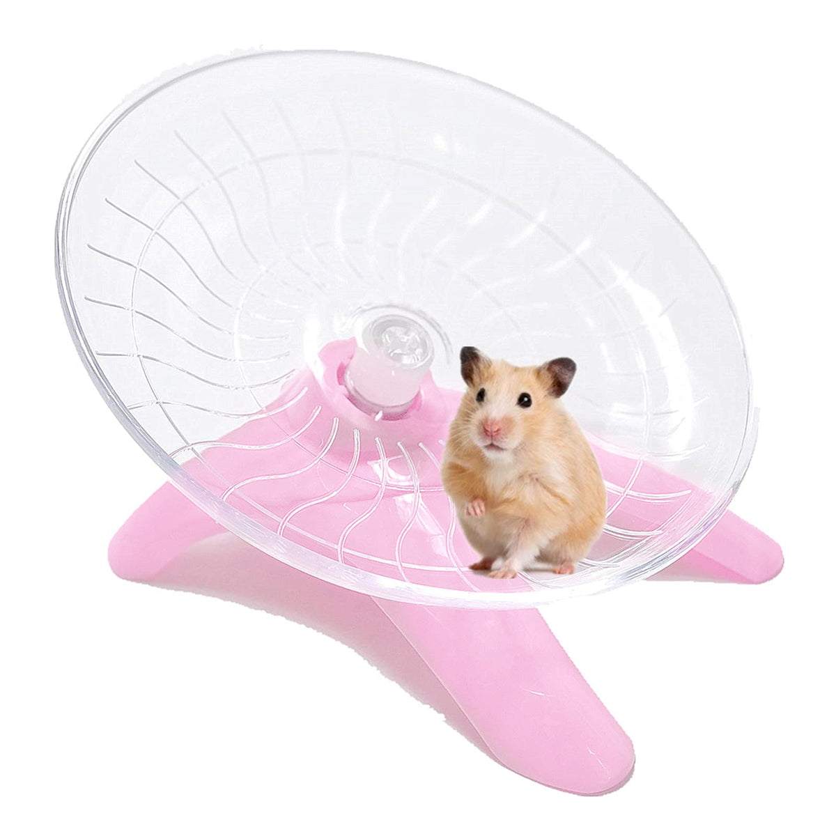 Roue Nawhed silencieuse en soucoupe rose pour sessions calmes des petits animaux