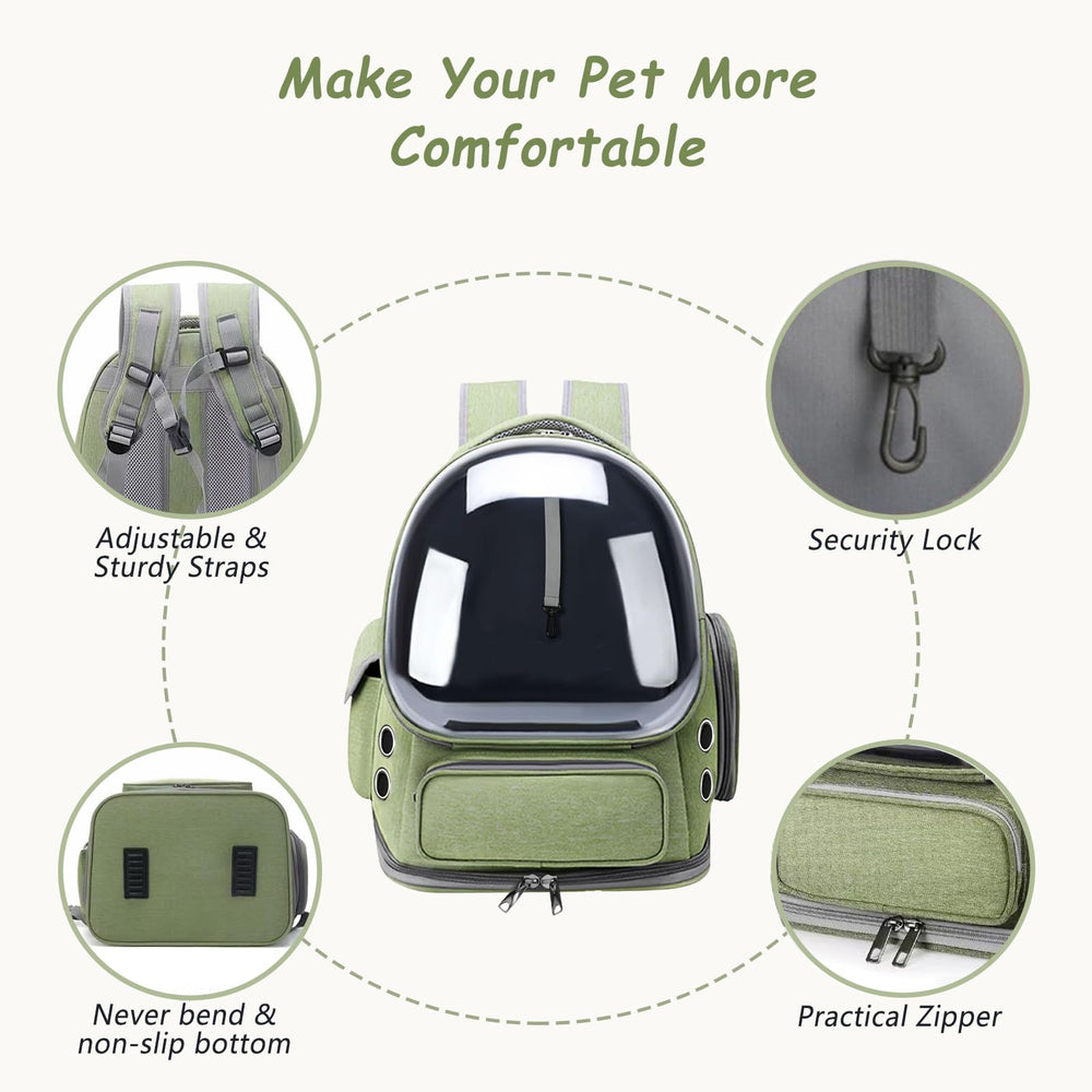 NAXYOO sac-chat bulle verte, design capsule offre sécurité et vision élargie