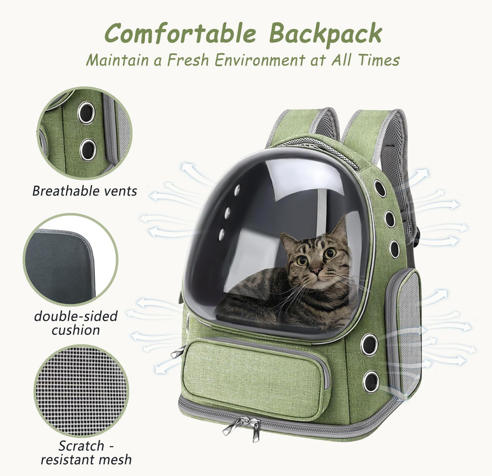 NAXYOO sac-chat bulle verte, poches de rangement pour jouets et friandises