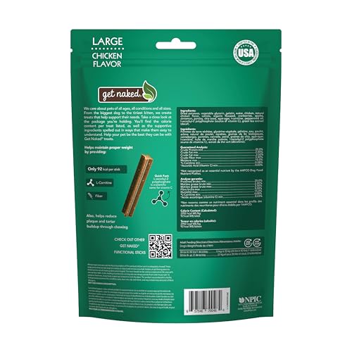 N-Bone Get Naked, texture croquante des baton nets dentaires pour l'hygiène buccale.