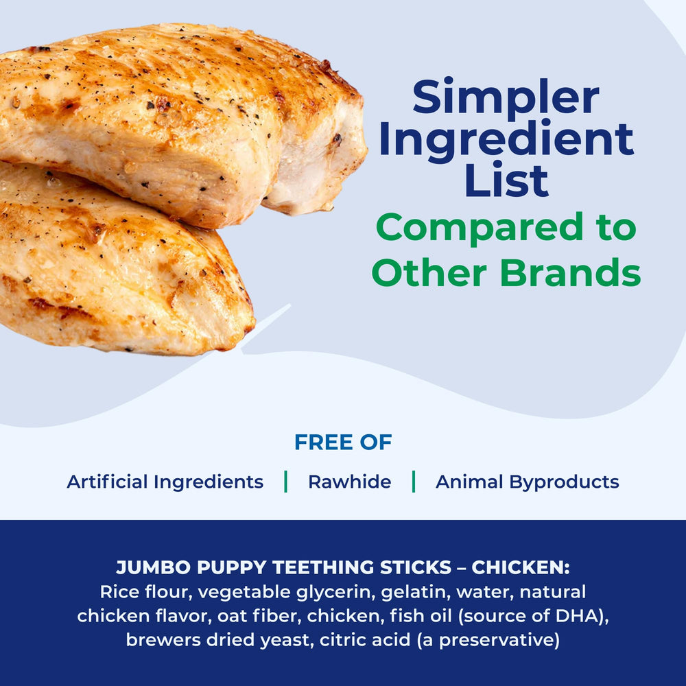 N-Bone Jumbo batons dentition chiot poulet — chiot en action, plaisir et confort possible.