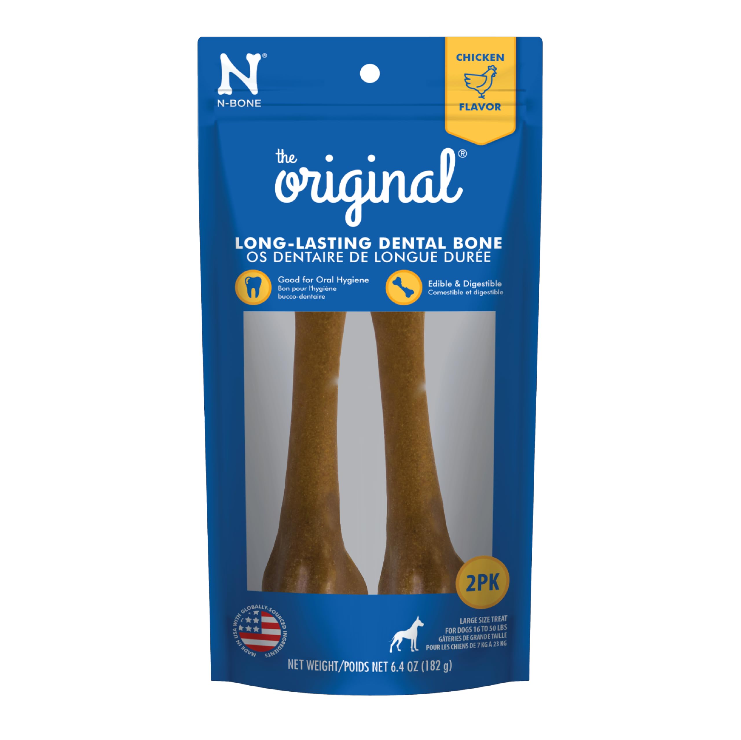 N-Bone The Original Os au Poulet dans un emballage sachet prêt à récompenser