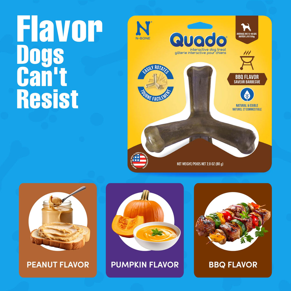 N-Bone Quado sans maïs, sans blé et sans soja, idéal pour chiens sensibles.