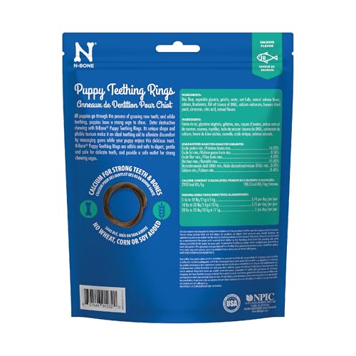 N-Bone sachet de six anneaux dentition saumon, pratique à garder sous la main.