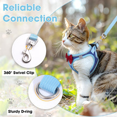 harnais chat mesh respirant NCMAMA pour un confort durable lors des sorties.