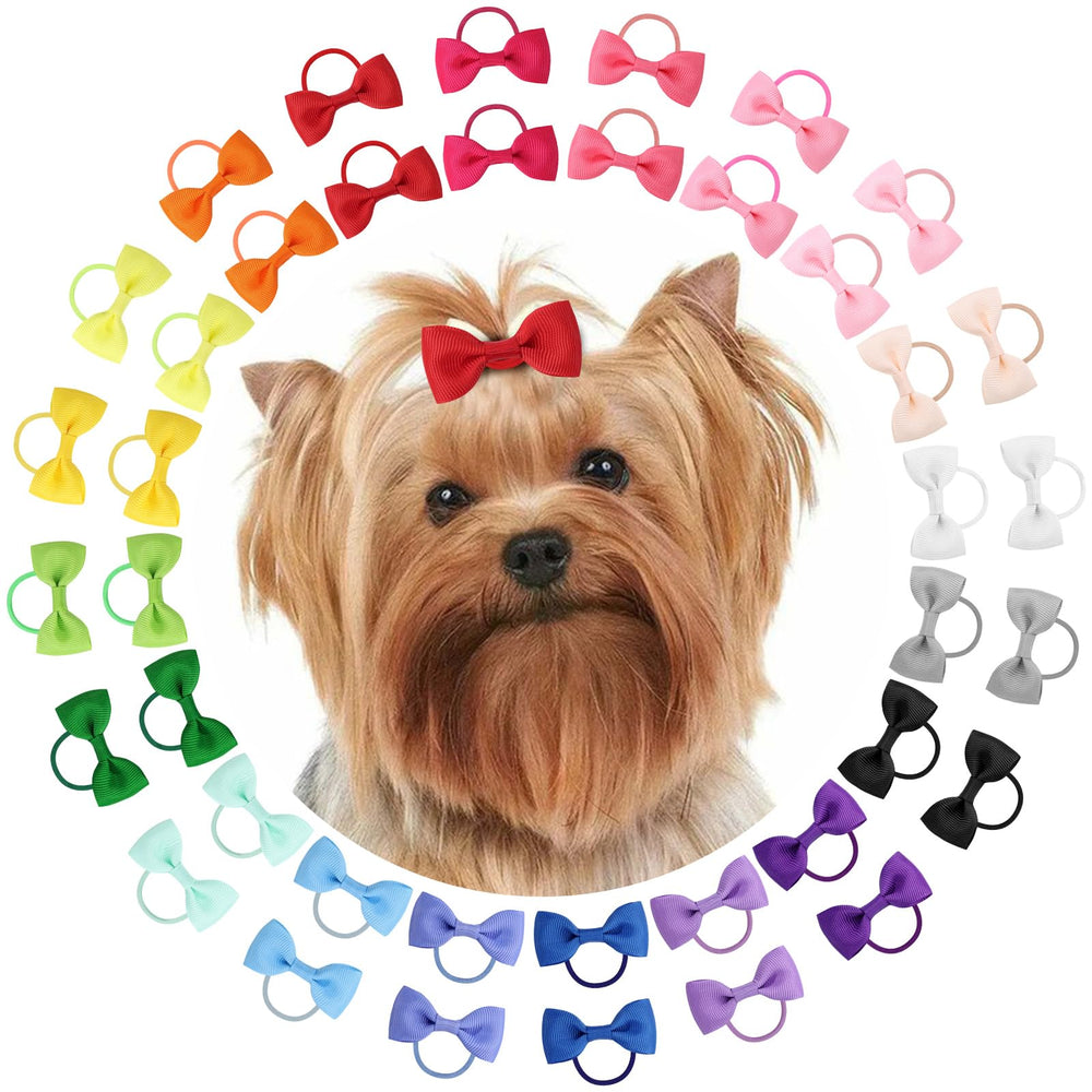 NCMAMA noeud-cheveux chien 2 pouces, mélange de couleurs, look élégant au quotidien.