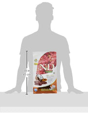 Emballage N&D Quinoa SKIN&COAT avec informations produit et utilisation.