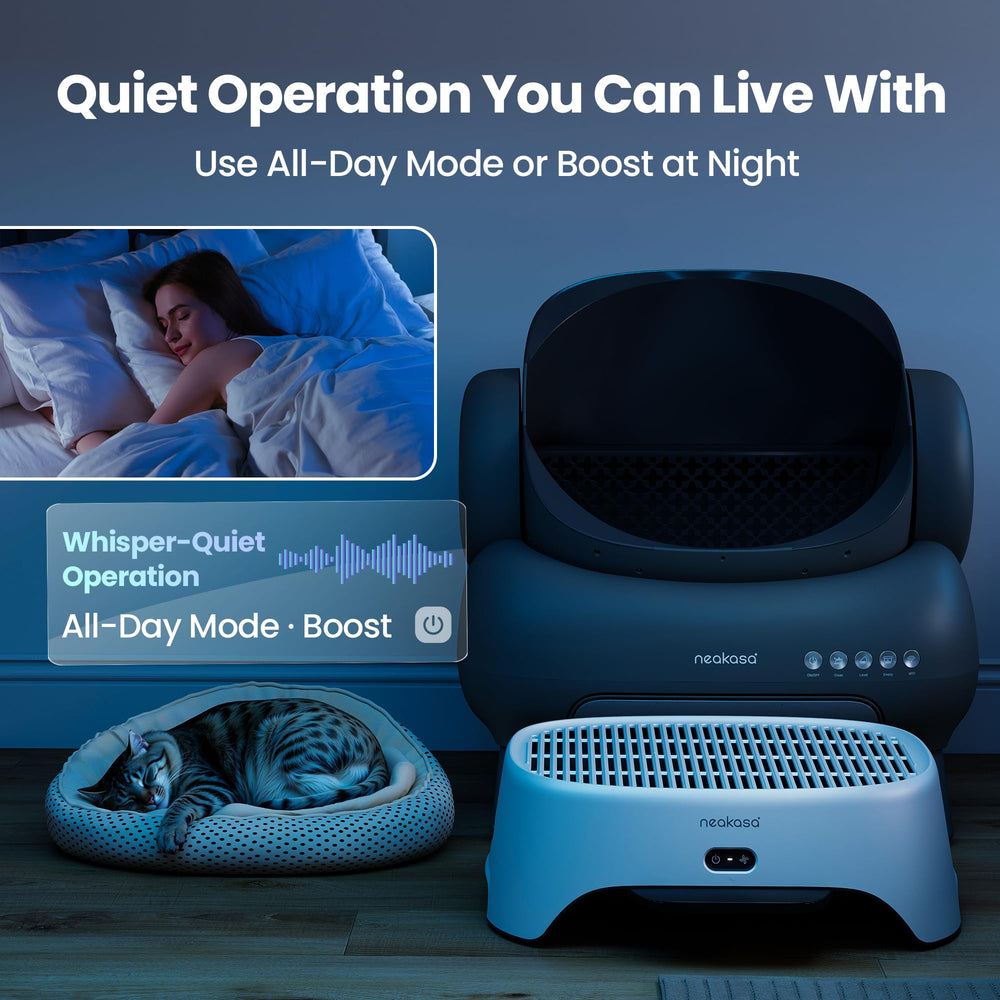 Neakasa Airstep bac collecte amovible pour récupérer les débris.