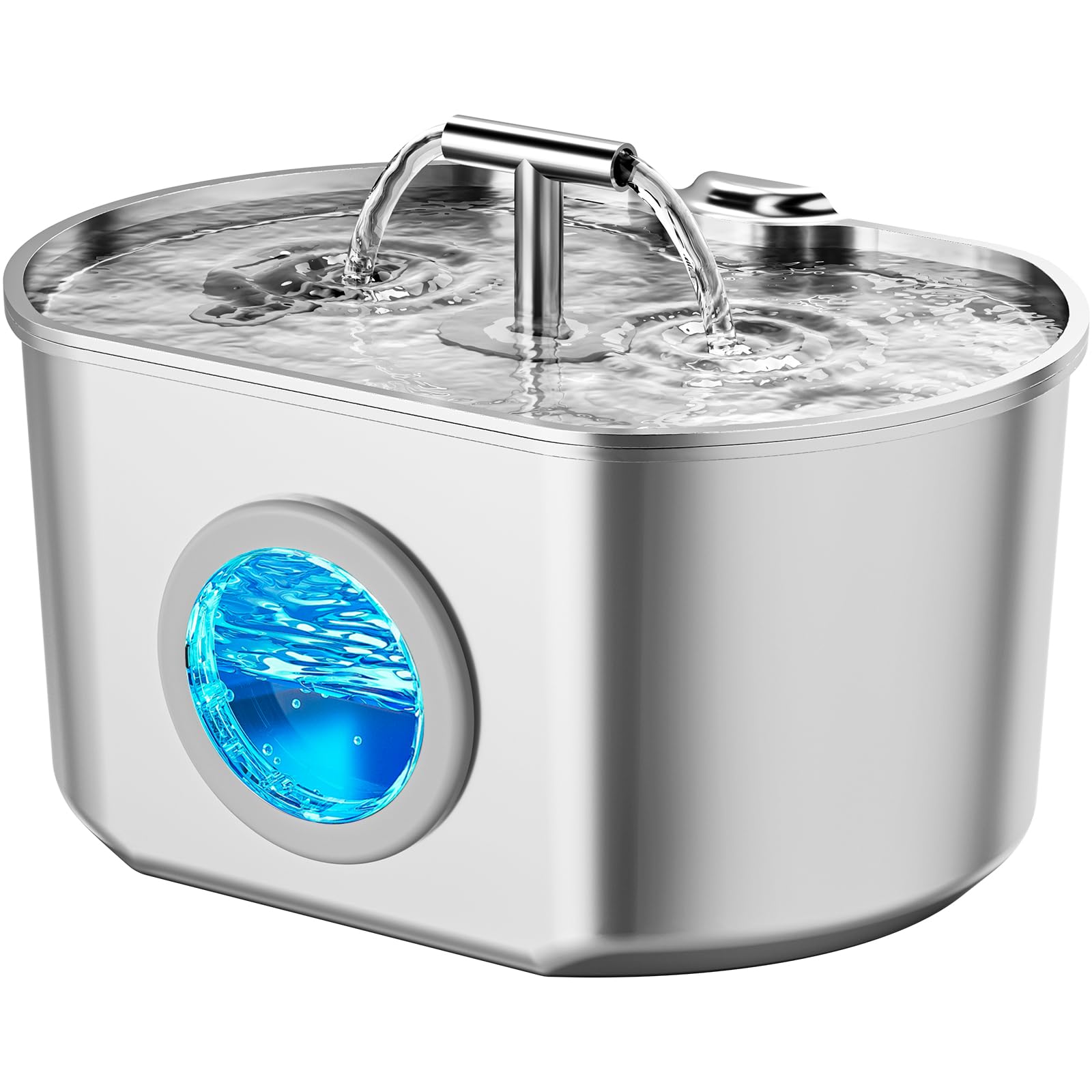 Fontaine Neareal pour chat en acier inoxydable avec réservoir 2,2 L facilite l'hydratation.