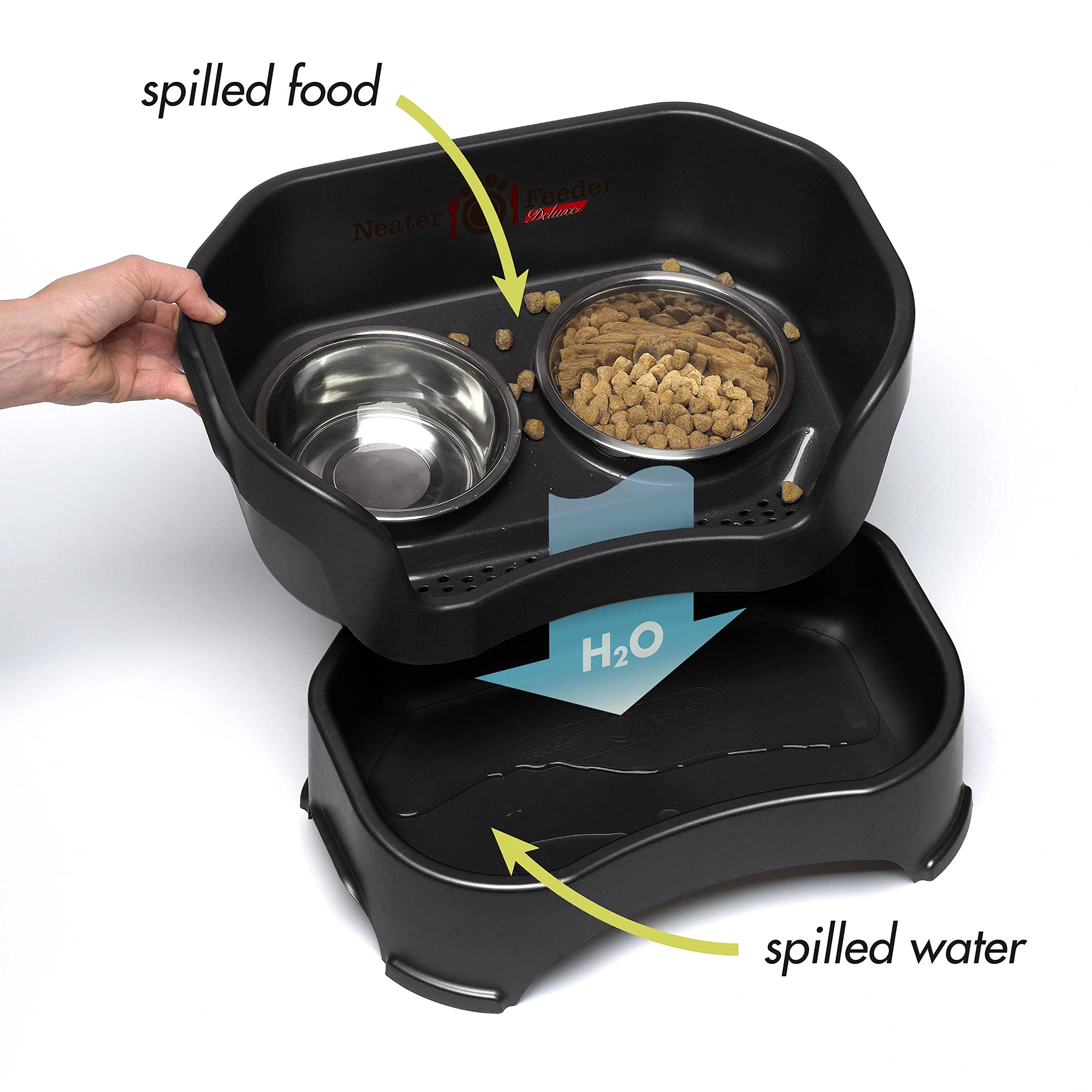 Neater Feeder Deluxe – bols en acier inox sans BPA pour une alimentation hygiénique.