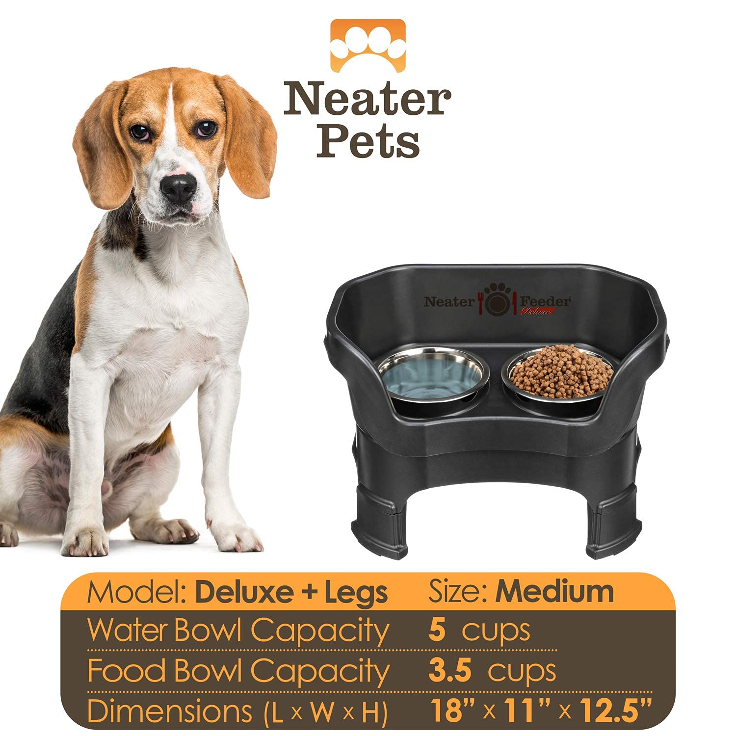 Neater Feeder Deluxe: support surélevé à 10 pouces pour une posture confortable.