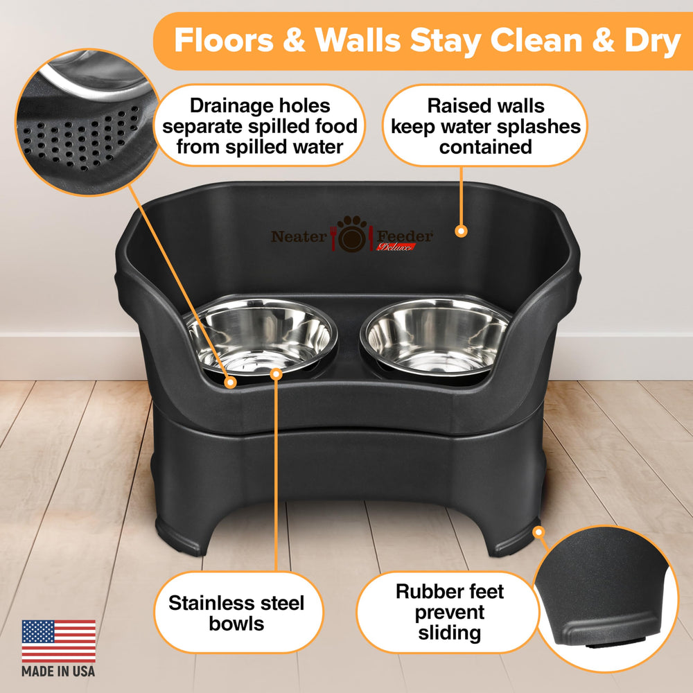 Neater Feeder Deluxe – système de drainage eau évitant les éclaboussures autour.