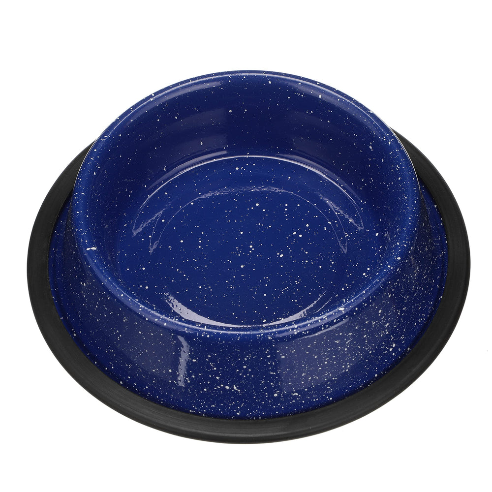 Utilisation pratique du bol Neater Pet Brands bleu granité.