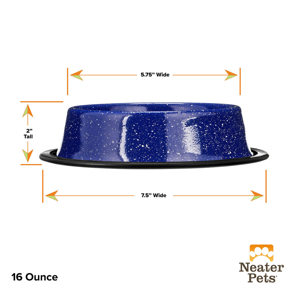 Vue haute du bol montrant le design bleu granité.