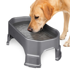 Bol Neater Pet Brands gris gunmetal, vue extérieure stable et pratique.