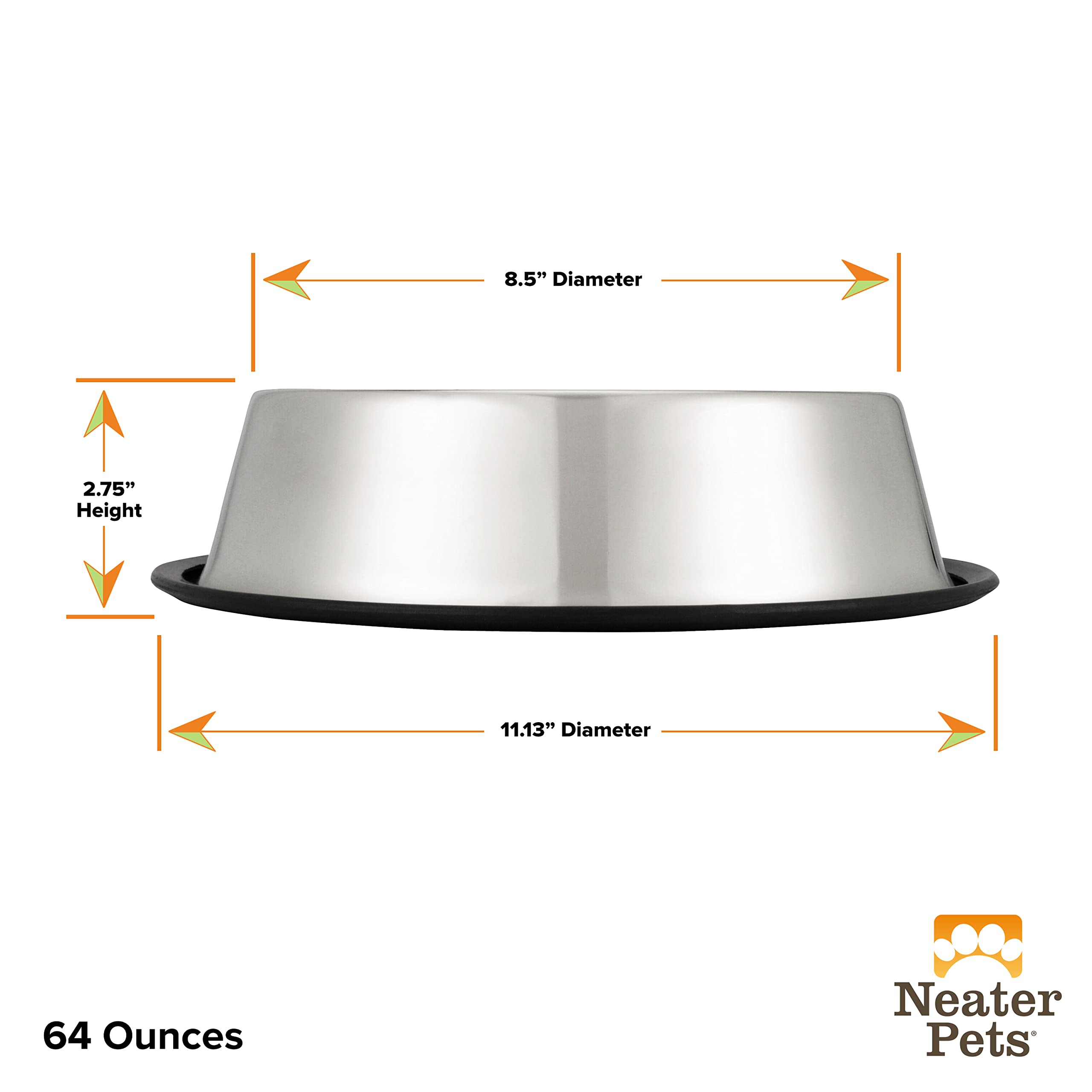 Bol inox Neater Pet Brands avec empreinte de patte au centre.