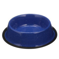 Neater Pet Brands - Gamelle émaillée camping bleue, idéale pour eau et nourriture en extérieur.