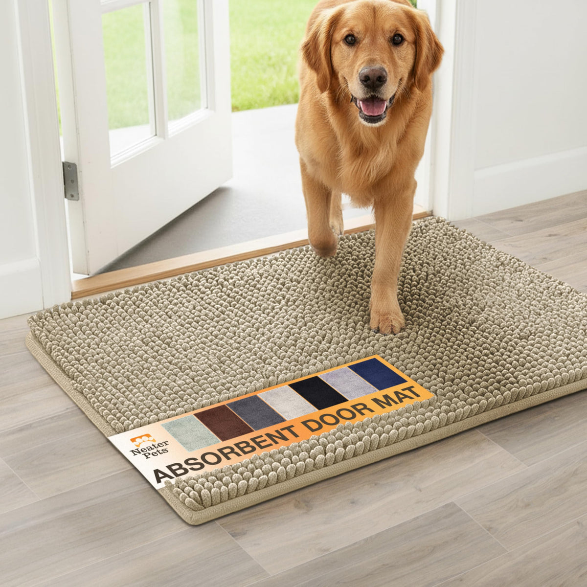 Neater Pet Brands Muddy Paws tapis porte, absorption élevée capte boue et eau