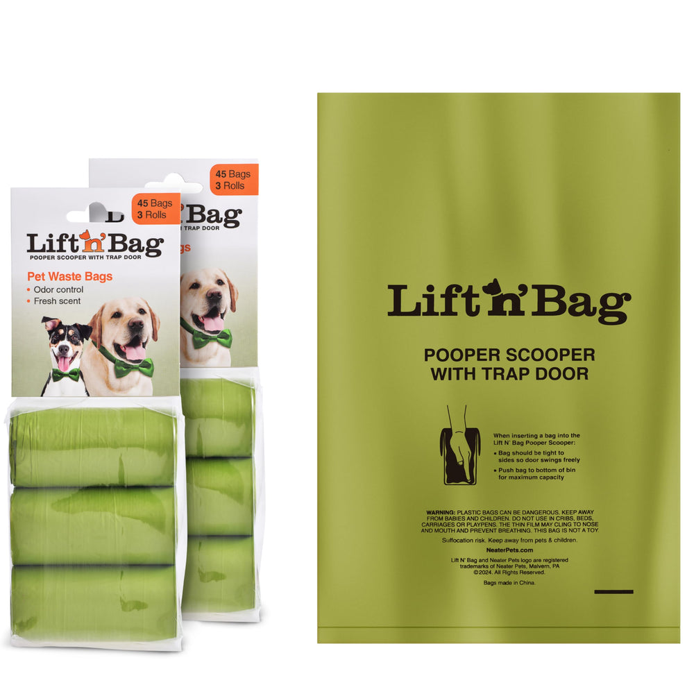 Neater Pets Lift N’ Bag – rouleaux lavande, sacs à crottes pour contrôle des odeurs en balade.