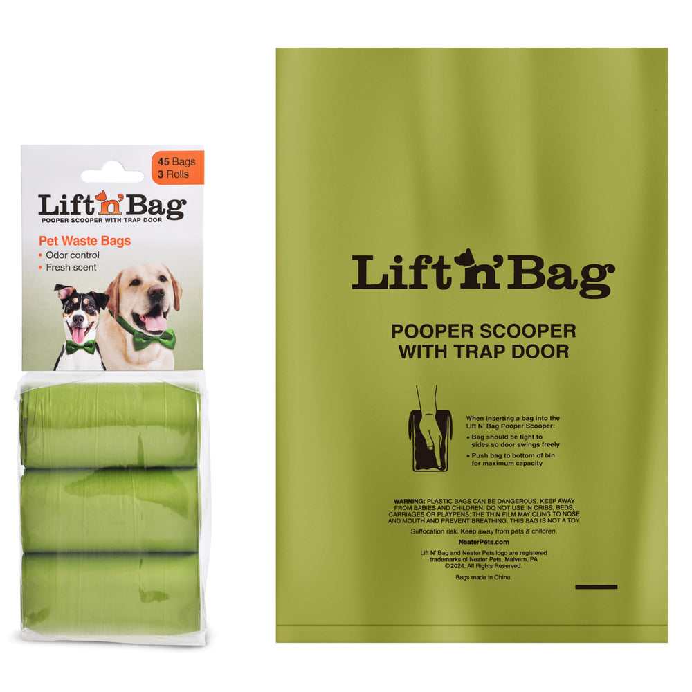 Sacs Lift N’ Bag Neater Pets: capacité extra et parfum lavande.