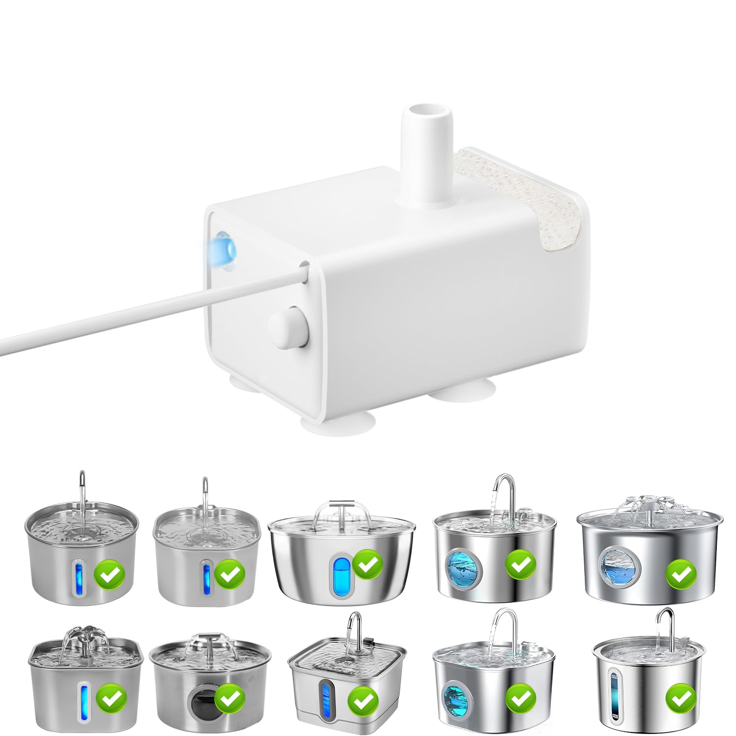 NEATFIEO pompe jy830 silencieuse pour fontaine animale, bruit faible pour nuits calmes.