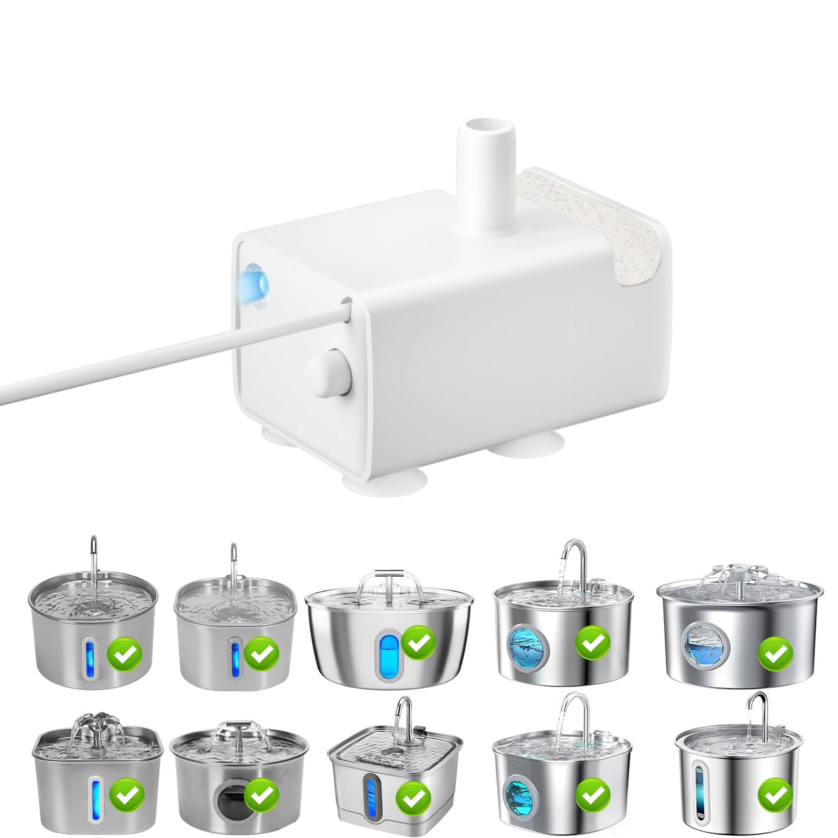 NEATFIEO pompe jy830 silencieuse pour fontaine animale, bruit faible pour nuits calmes.