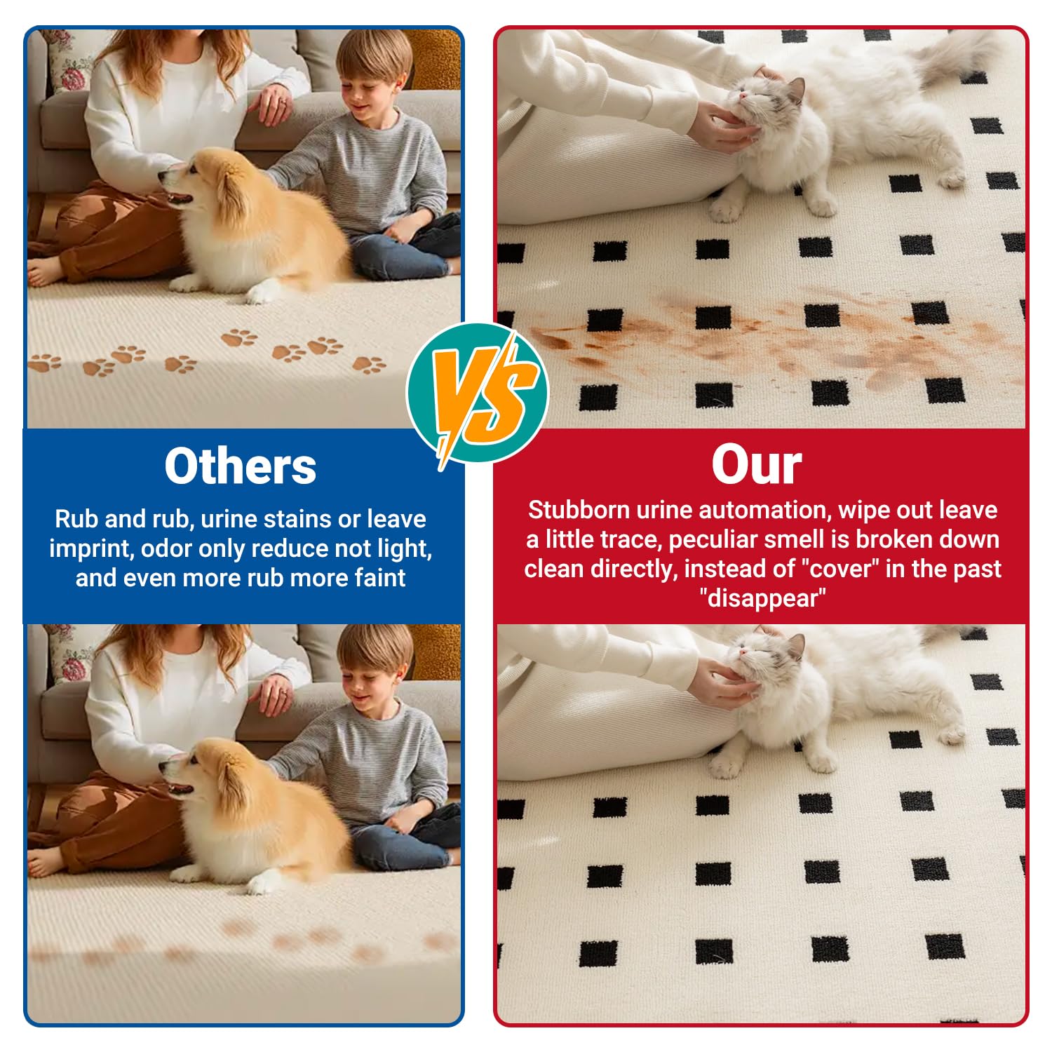 Nettoyant enzymatique Neathova sur tapis, sols et meubles.