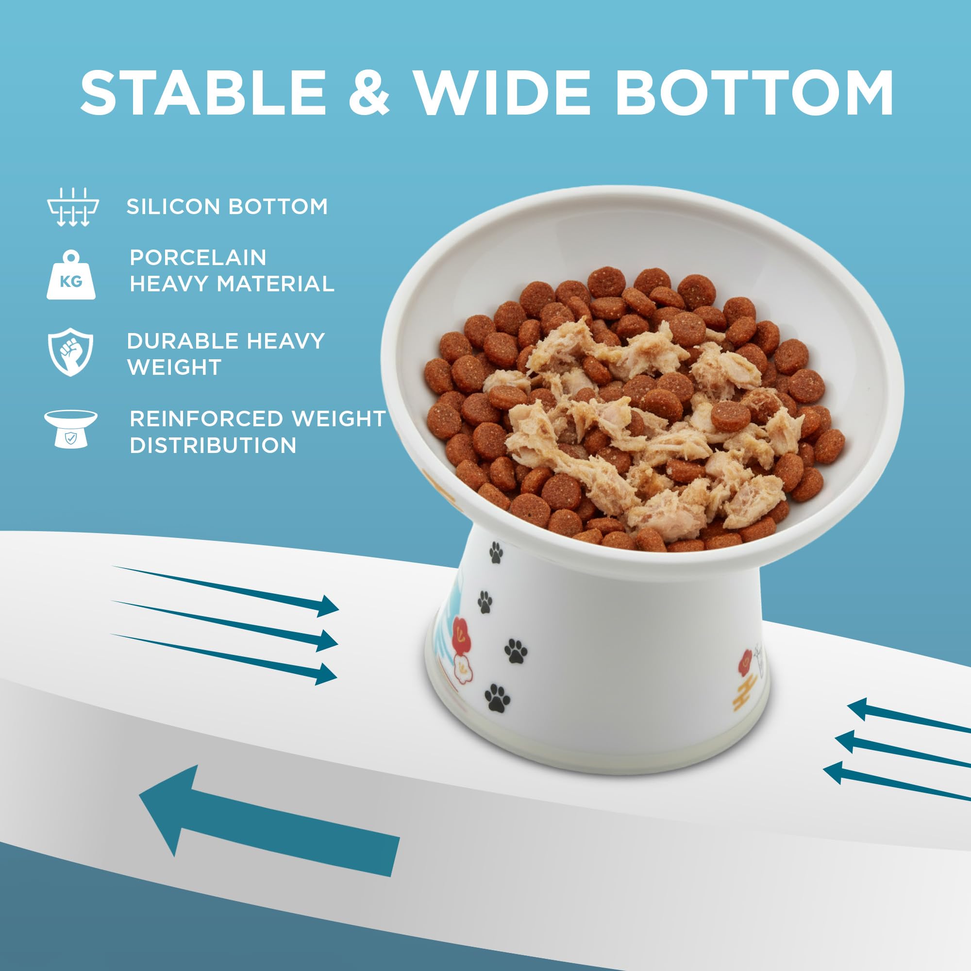 Necoichi-bol-chat-anneau-silicone-antiderapant: bol stable en toutes situations.