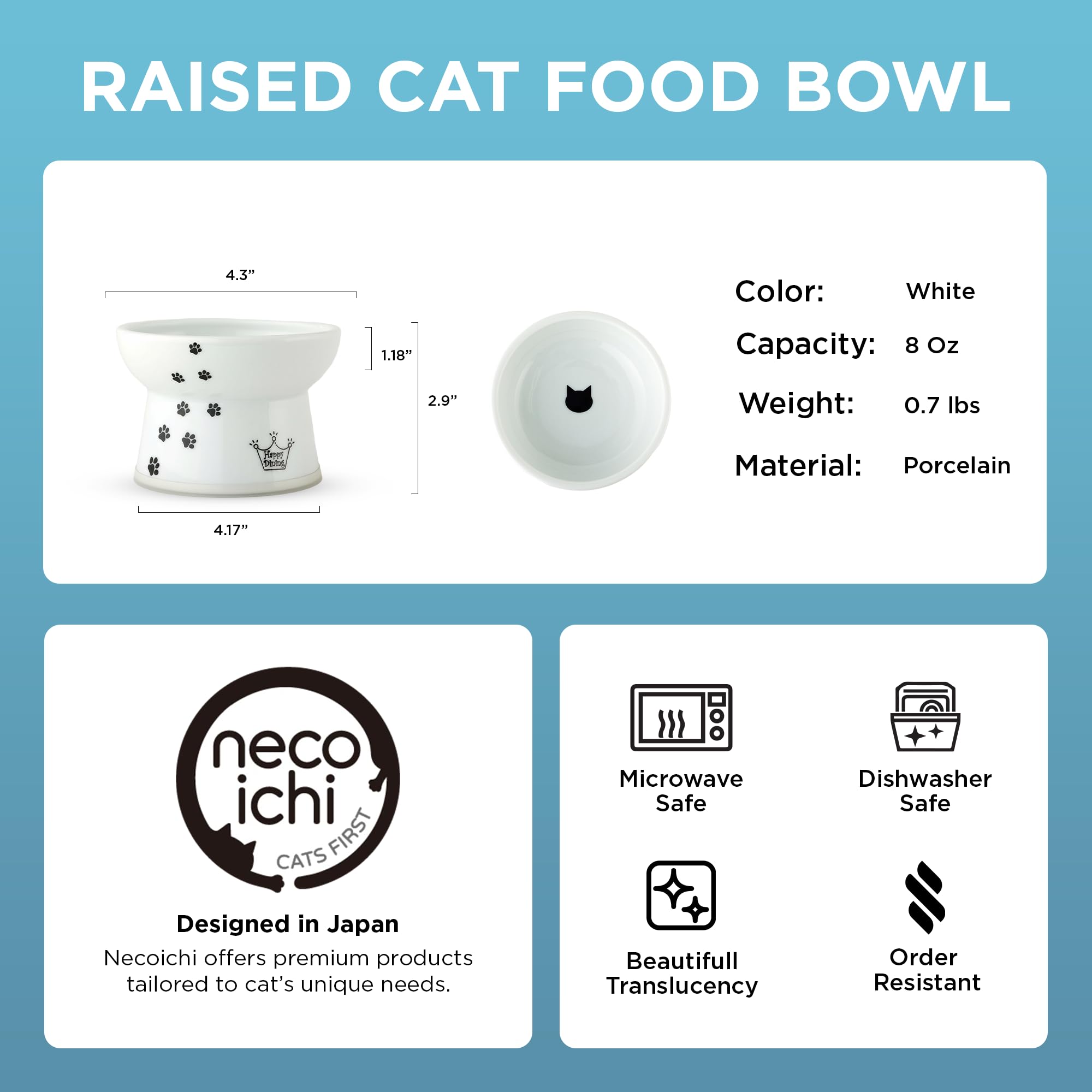 Necoichi bol-chat-lave-micro-ondes: entretien facile et rapide.