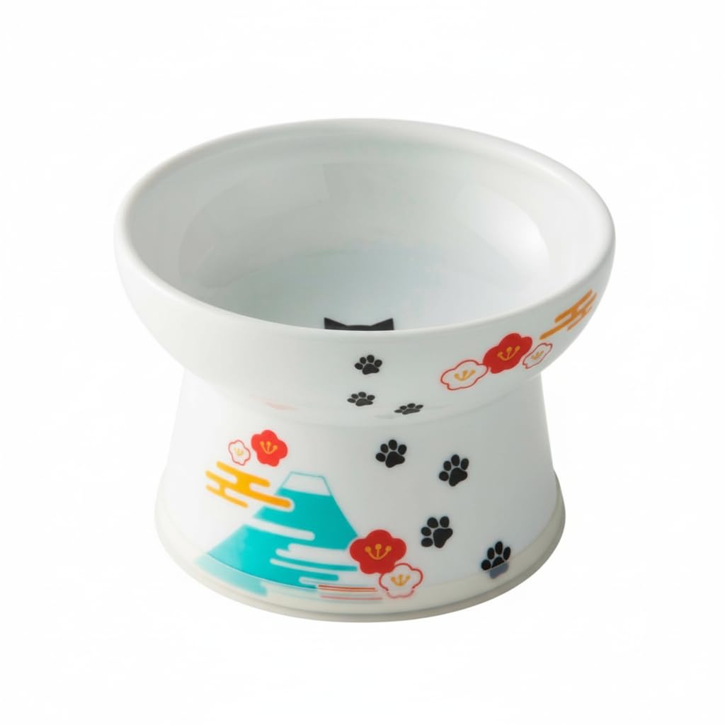 Necoichi bol chat surélevé en céramique, alimentation confortable et ergonomique.