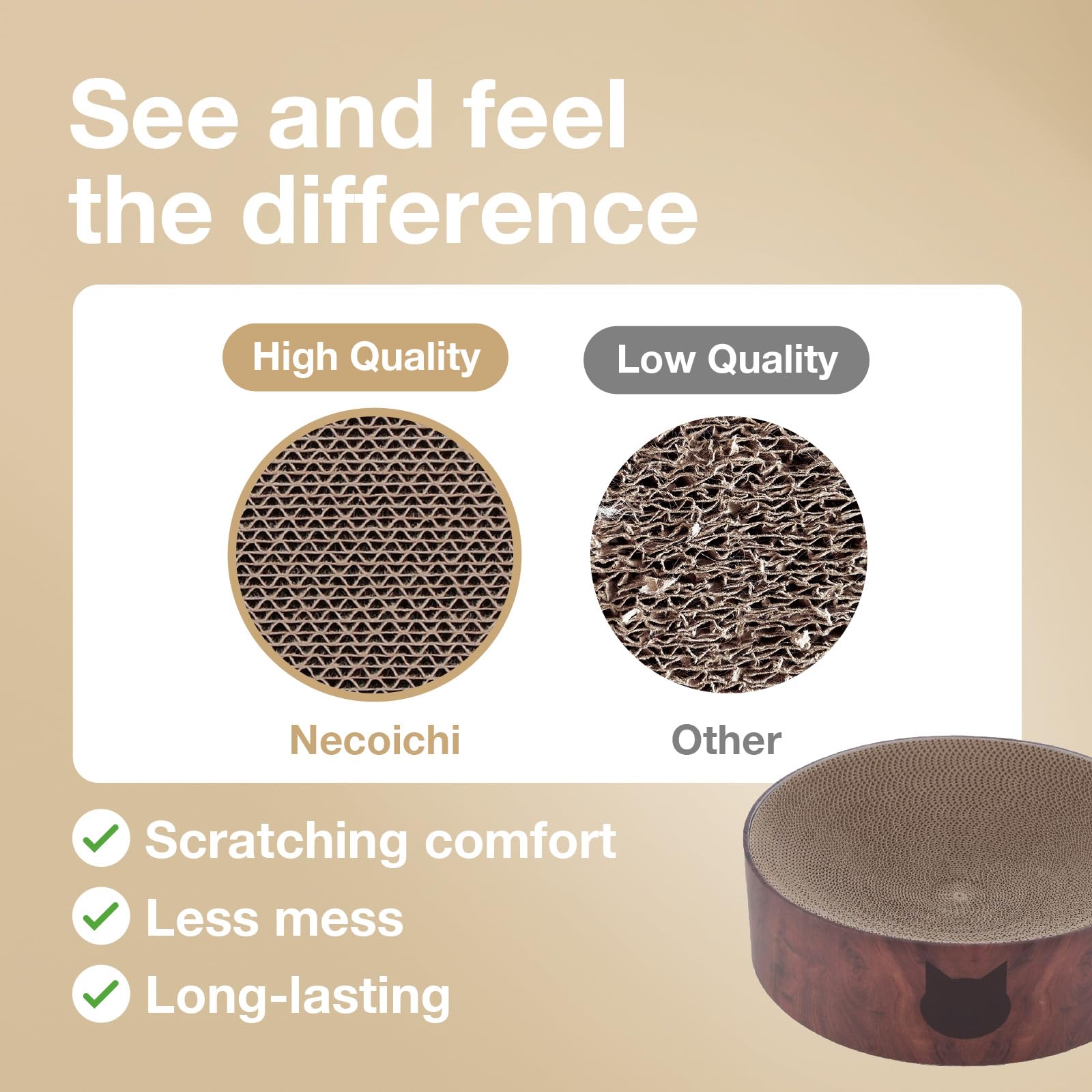Necoichi design moderne avec tête de chat sur le bol