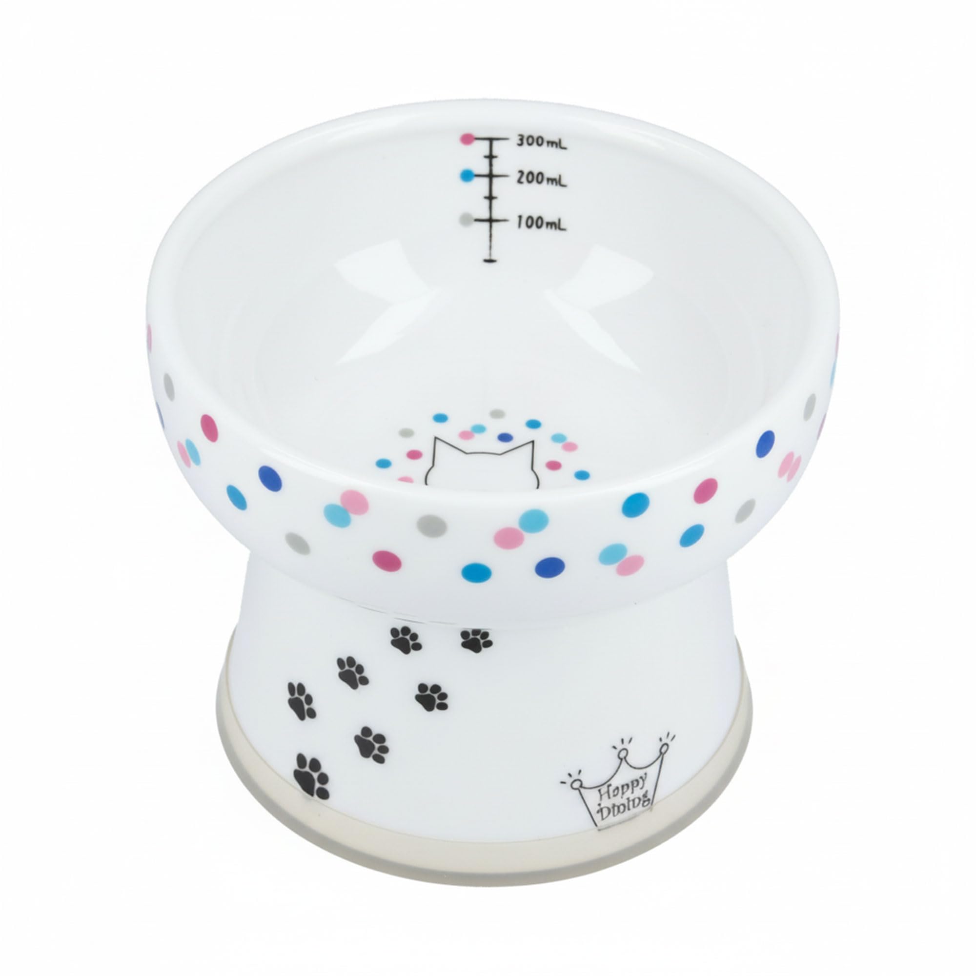 Bol d’eau surélevé Necoichi en céramique, confort d'hydratation pour chats.