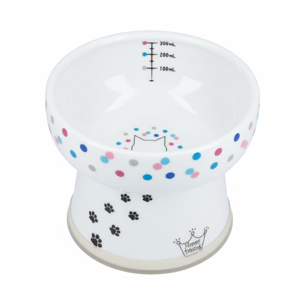 Bol d’eau surélevé Necoichi en céramique, confort d'hydratation pour chats.
