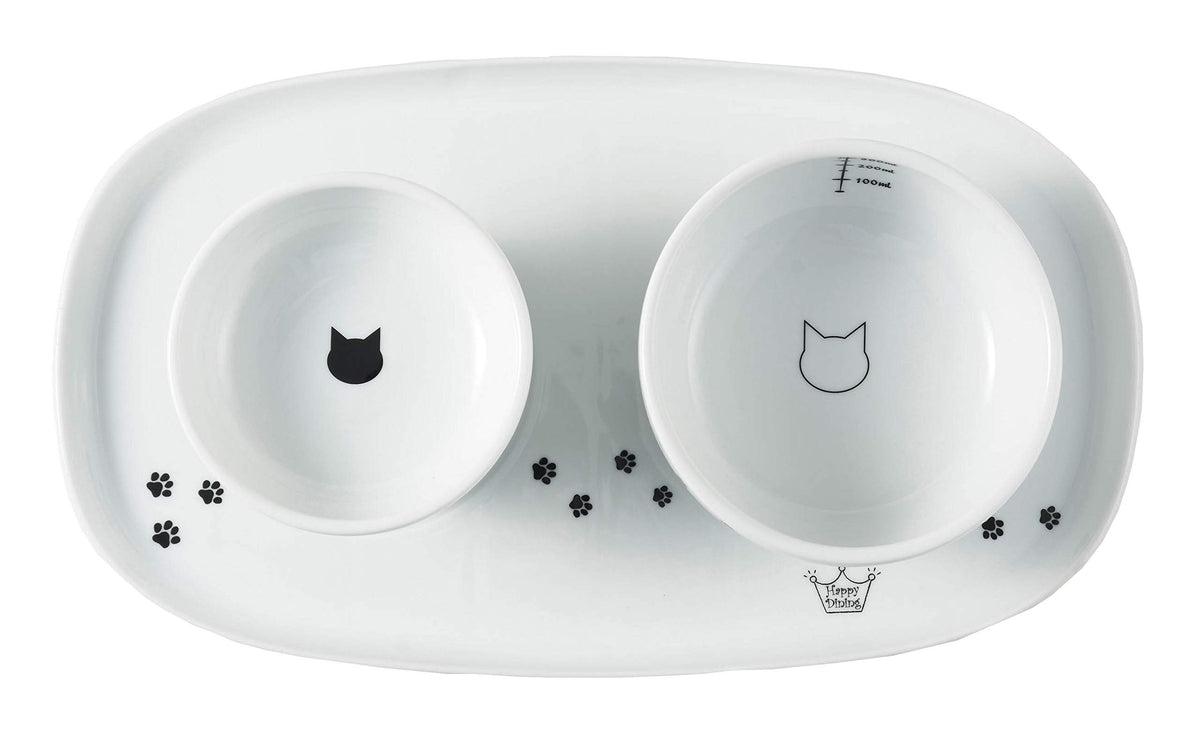 猫壱 gamelle elevee ensemble plateau: assise stable pour manger confortablement, bois de debordements reduit