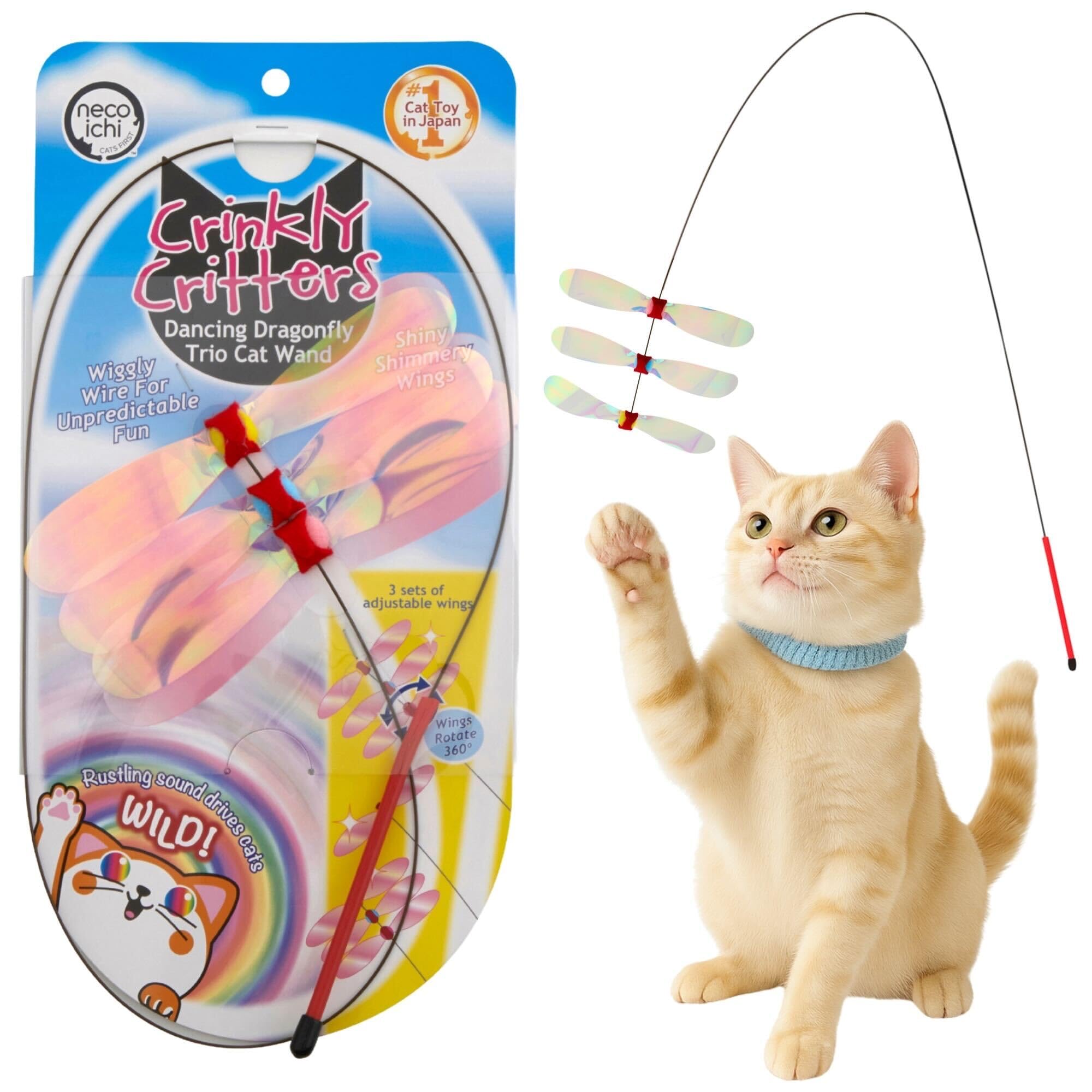 NECOICHI libellules danseuses: le balancement attire l'attention du chat.