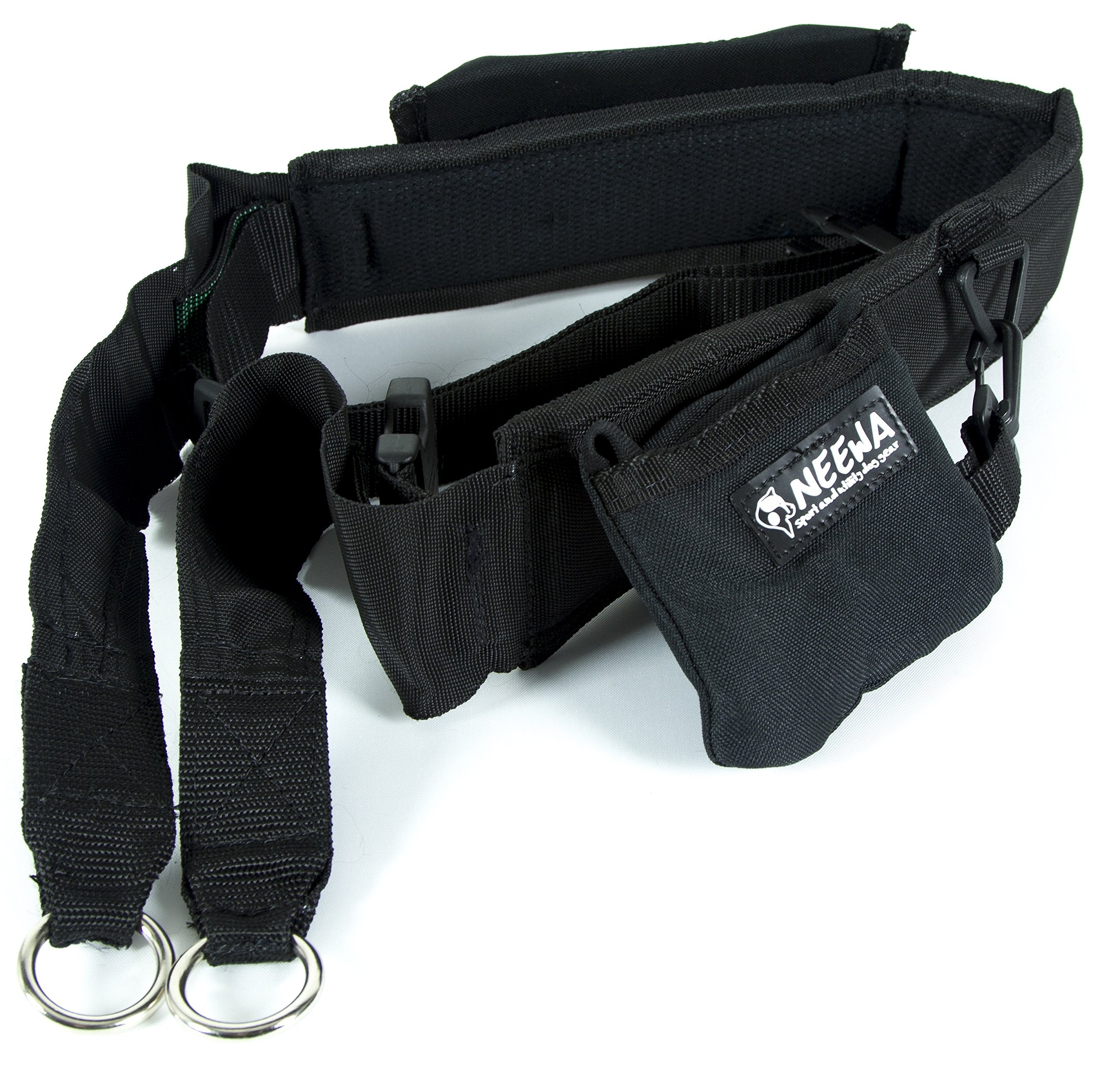 Neewa ceinture marche chien avec poche et bol pliable, pratique pour sorties actives.