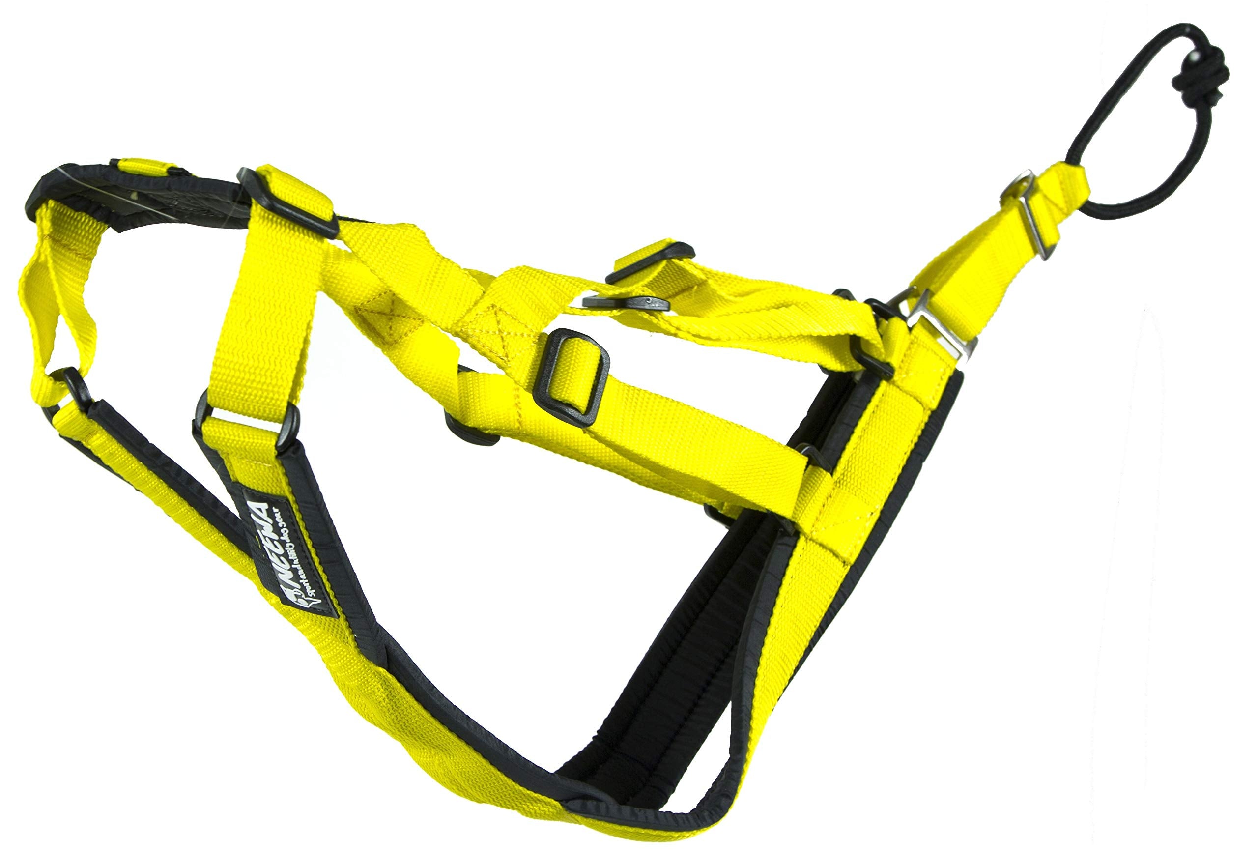 Harnais Neewa Sled Pro Petit jaune, vue avant, confort accru pour grands chiens
