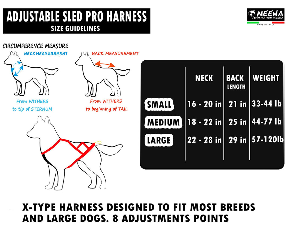 Harnais Neewa Sled Pro rembourré et robuste, rose, support sûr pour tractions et balades hivernales.