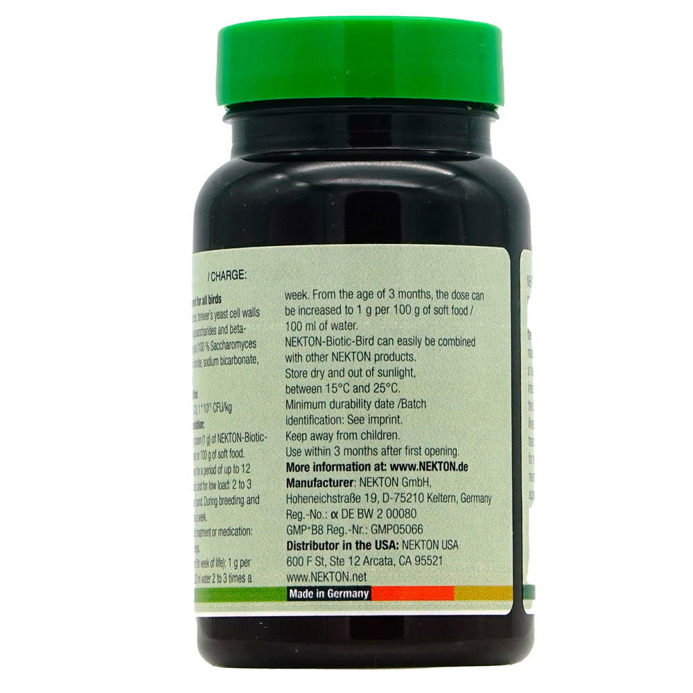 Nekton Biotique Oiseau Probiotique, poudre sèche prête à mélanger à la nourriture.