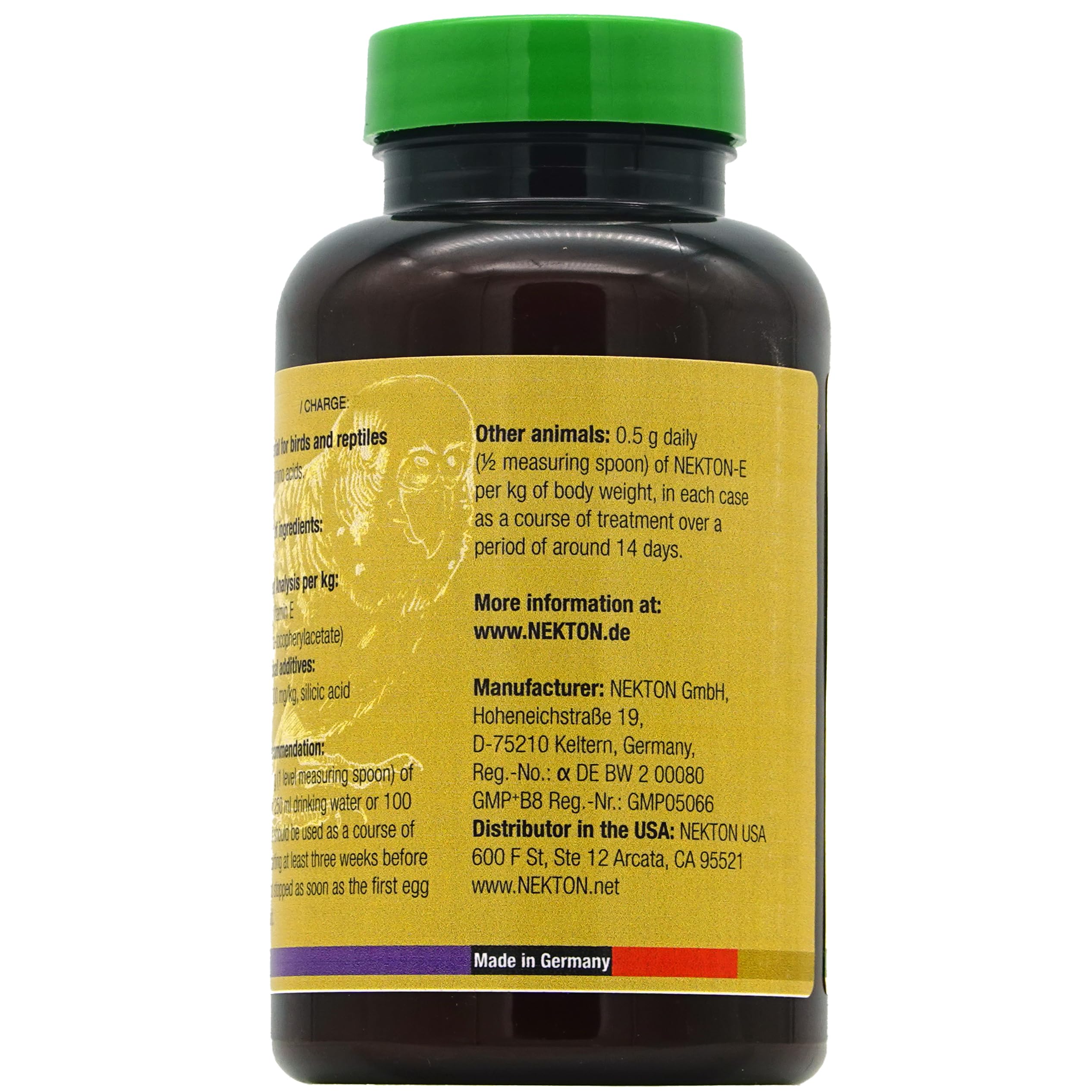 Nekton-E vitamine E pour oiseaux, mélange poudre facile à intégrer à la nourriture.