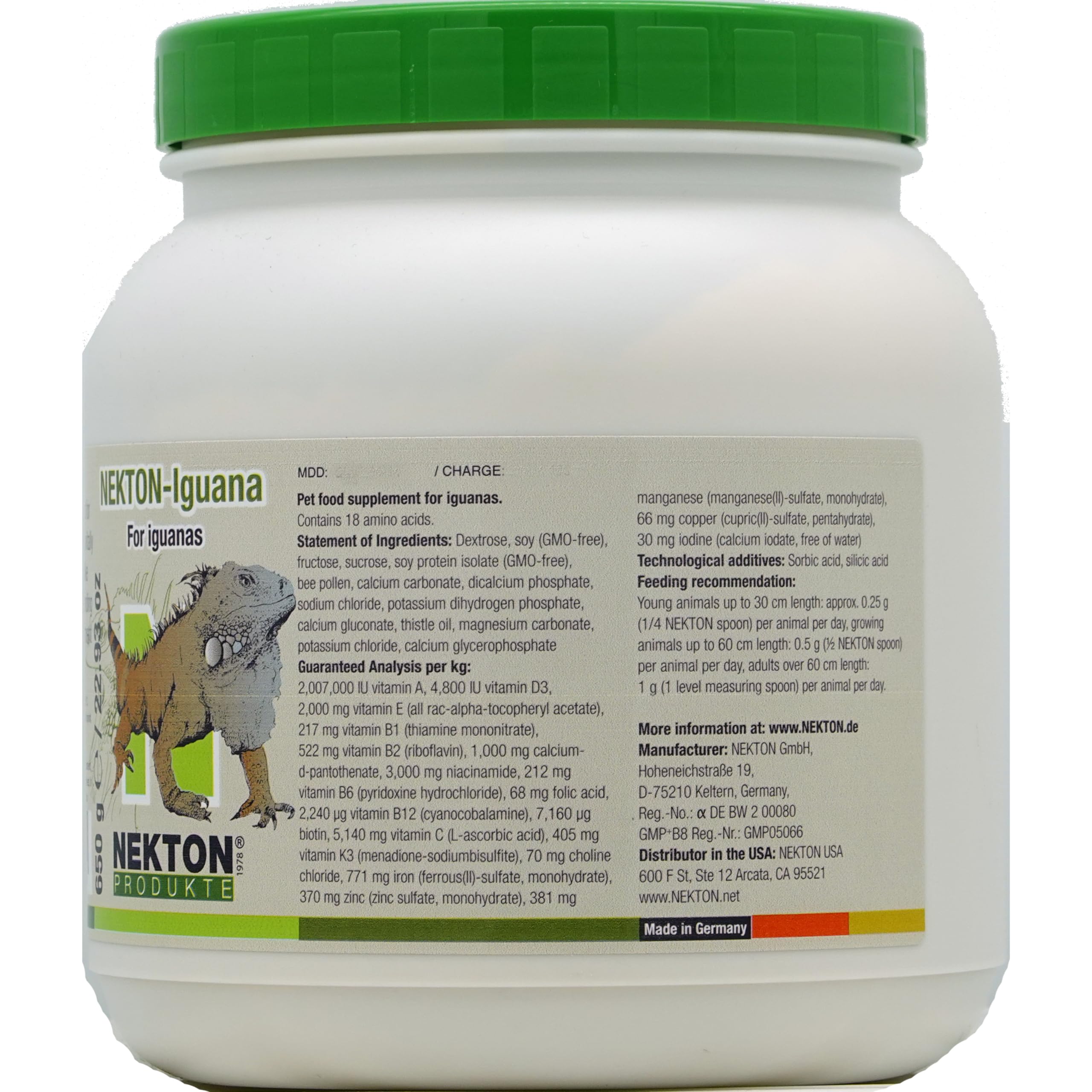 Nekton Iguana Vitamins – bouteille pratique facilitant l'alimentation quotidienne.