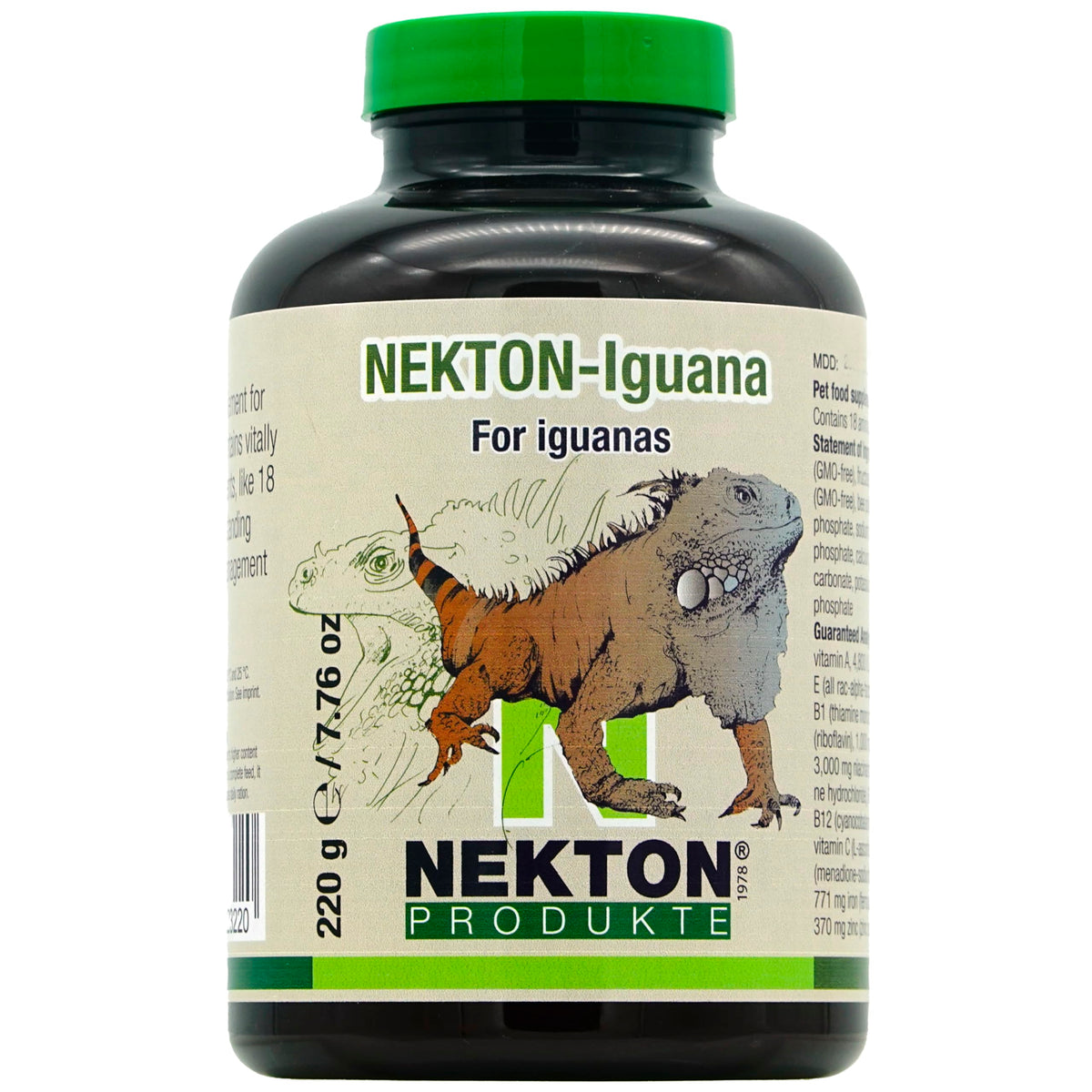 Nekton Iguana Vitamins, bouteille: soutien pratique pour la nutrition quotidienne des iguanes verts.