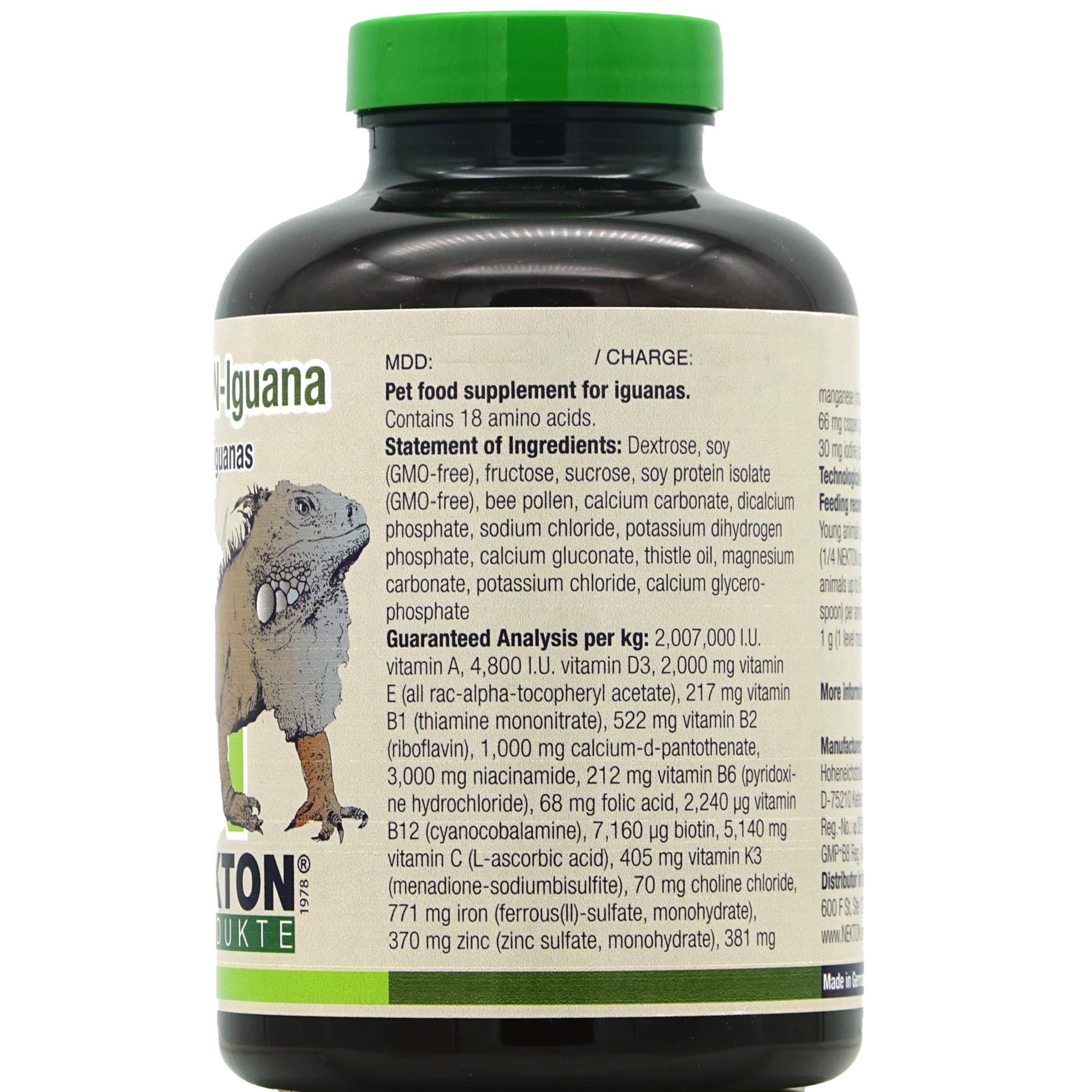 Nekton Iguana Vitamins, étiquette: source fiable pour une nutrition adaptée des reptiles.