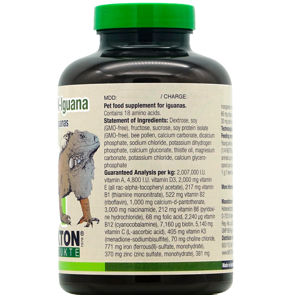 Nekton Iguana Vitamins, étiquette: source fiable pour une nutrition adaptée des reptiles.